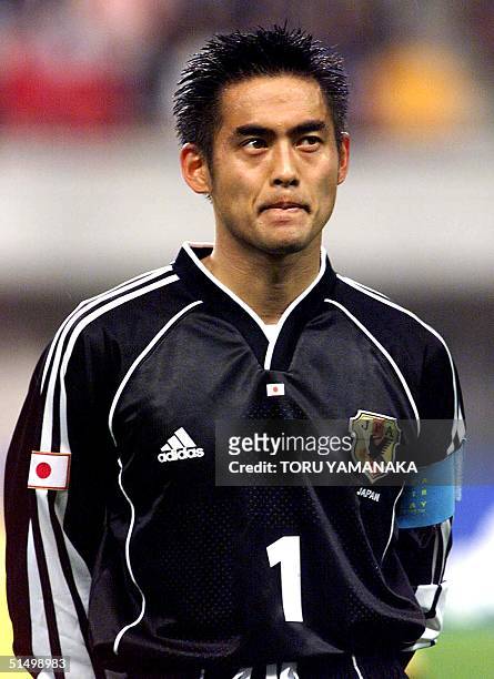 Undated photo shows Japan national goalkeeper Yoshikatsu Kawaguchi during the Confederation Cup in Tokyo. Kawaguchi has yet to concede a goal in the...