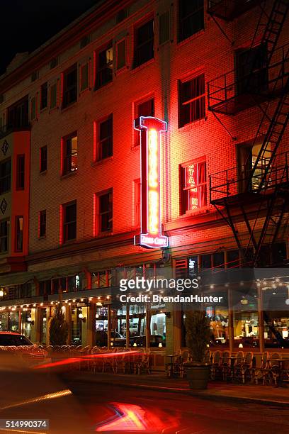 crystal nights - portland neon sign stock pictures, royalty-free photos & images