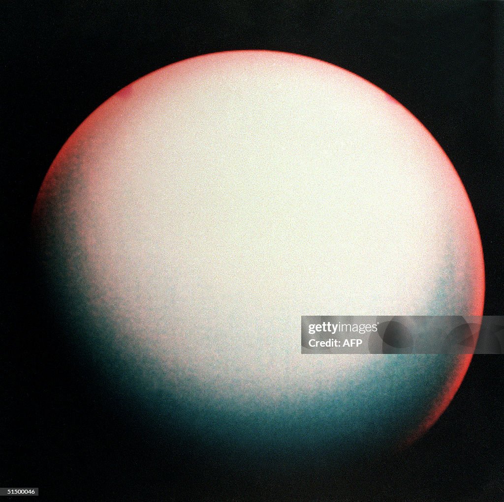 A false color view of Uranus made from images take
