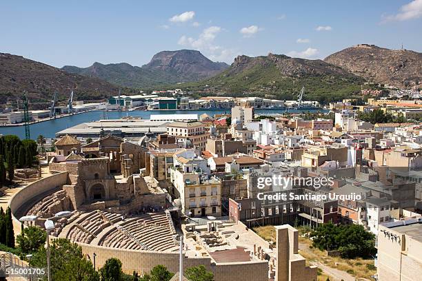 the roman theatre of cartagena - murcia stock-fotos und bilder