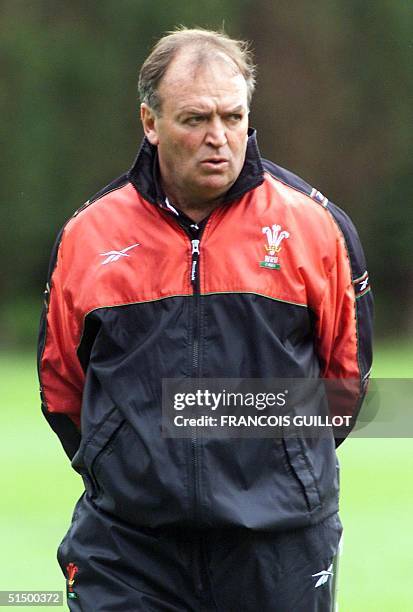 Portrait of Wales national coach, Graham Henry, during training session 07 October 199 at Cardiff, before the Rugby World cup match Wales/Japan 09...