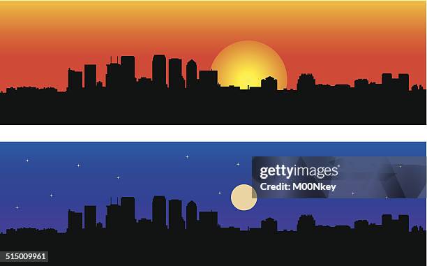 tampa florida day & night - tampa skyline evening stock illustrations