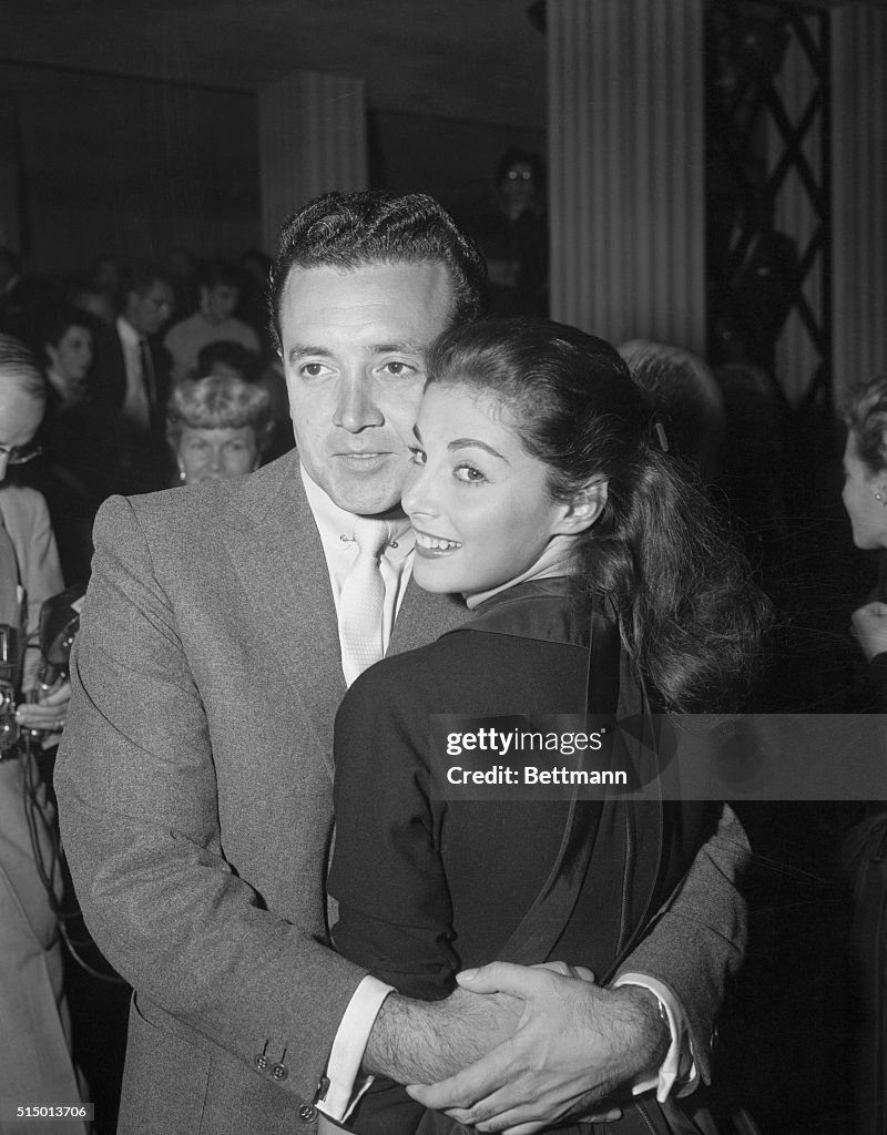 Vic Damone and Pier Angeli Embracing