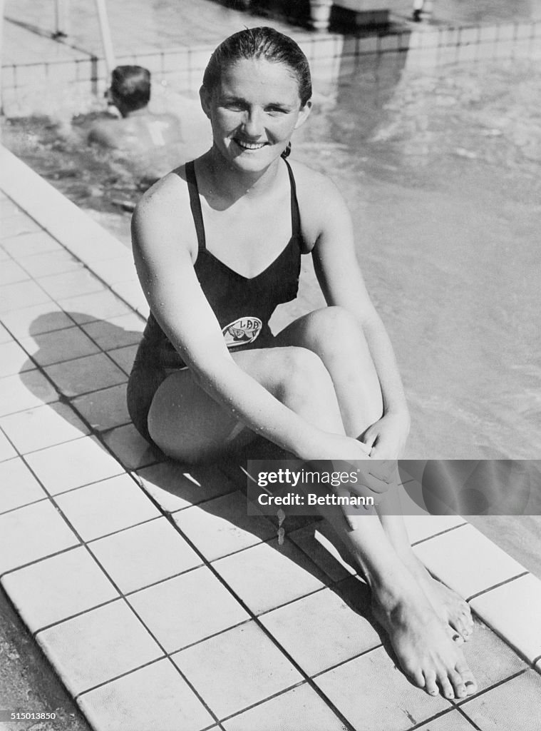 Patricia McCormick Enjoying Pool Side