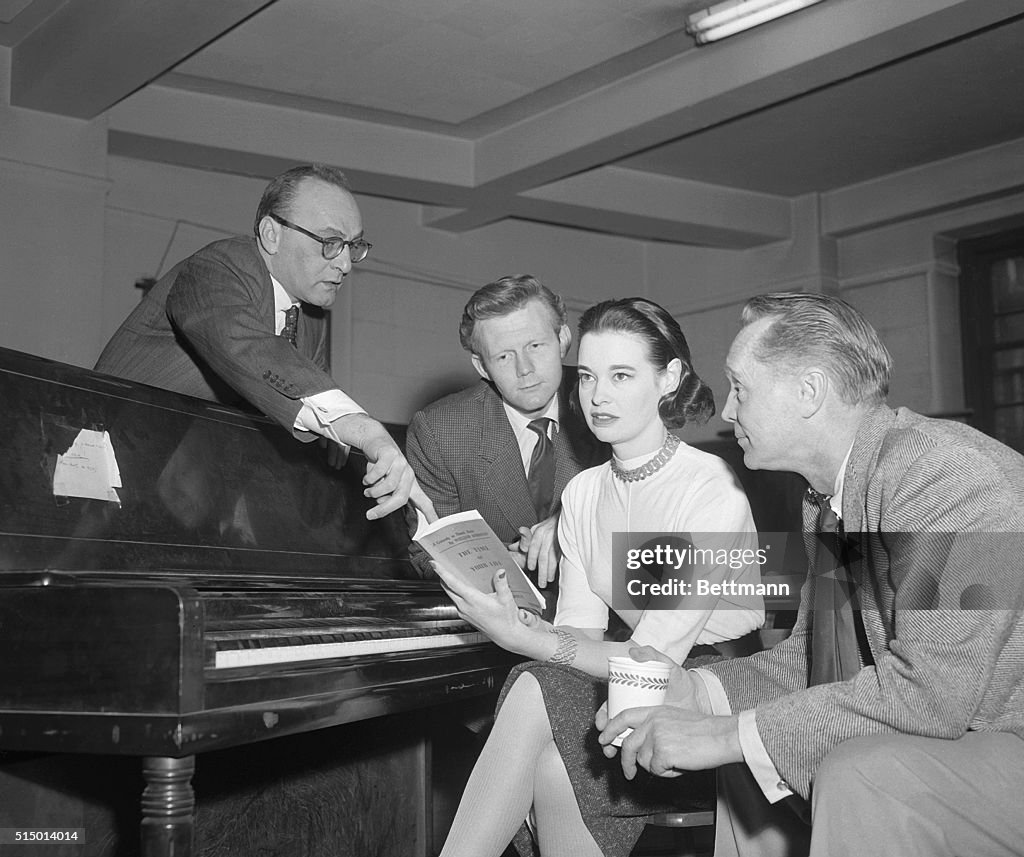 Gloria Vanderbilt Rehearsing with Franchot Tone