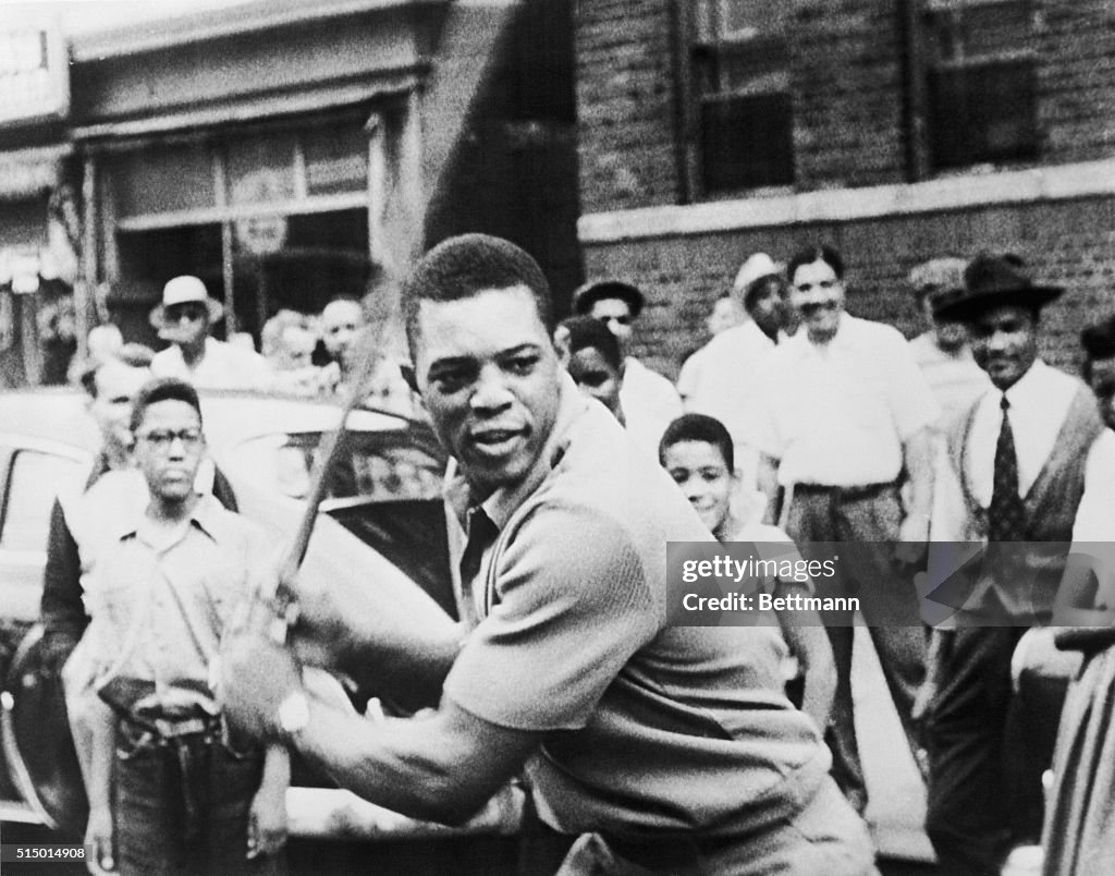 Willie Mays Playing Stickball