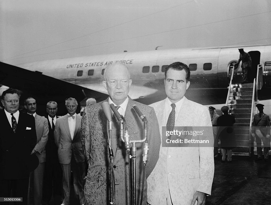 President Eisenhower Returning from Geneva Conference