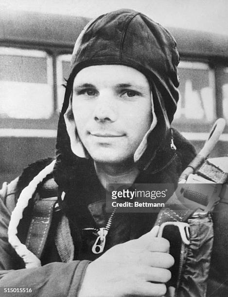 Russian Air Force Major Yuri Gagarin, age 27, became the first man in space on April 12, 1961. Gagarin was orbited around the earth and returned...