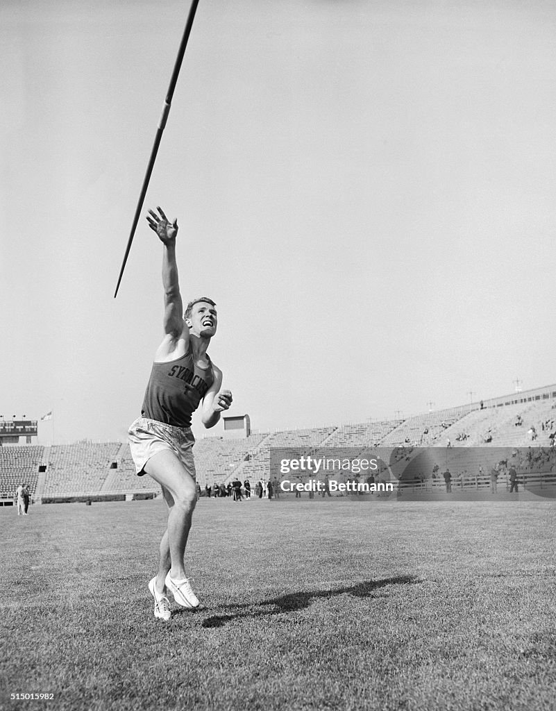 Bill Alley Throwing a Javelin