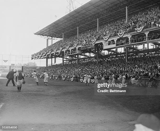 Here's a dramatic scene as the 6th game of the 1956 World Series ended in a Dodger victory when Junior Gilliam crossed the plate with the lone run of...