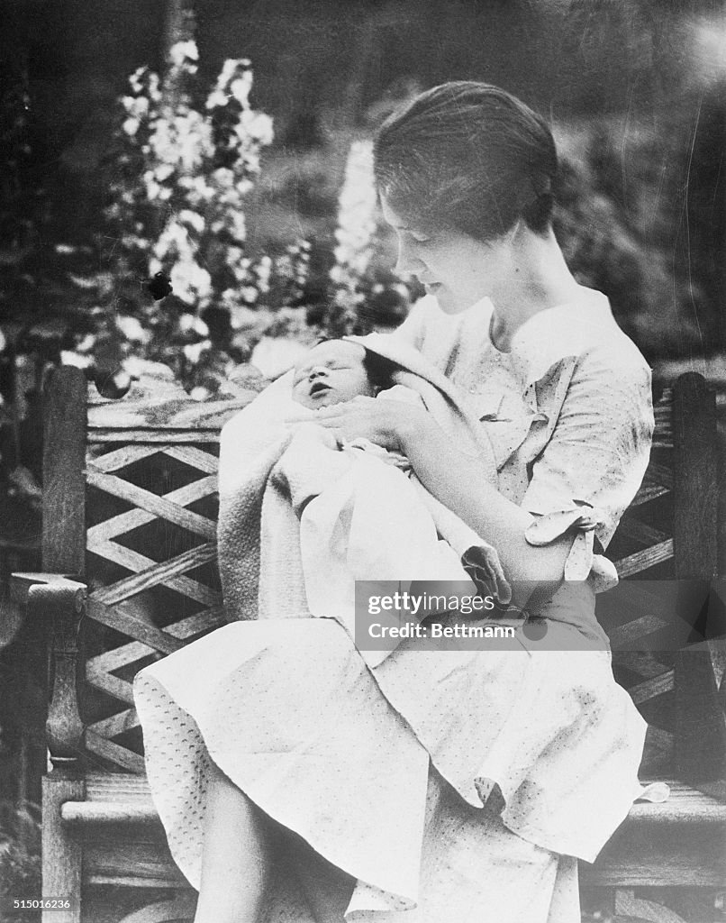 Anne Morrow Lindbergh Holding Her Son