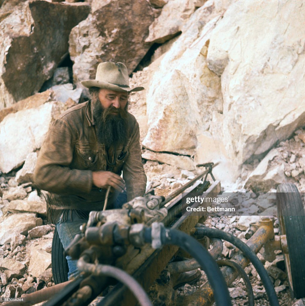 Sculptor Korczak Ziolkowski Assembling Wood