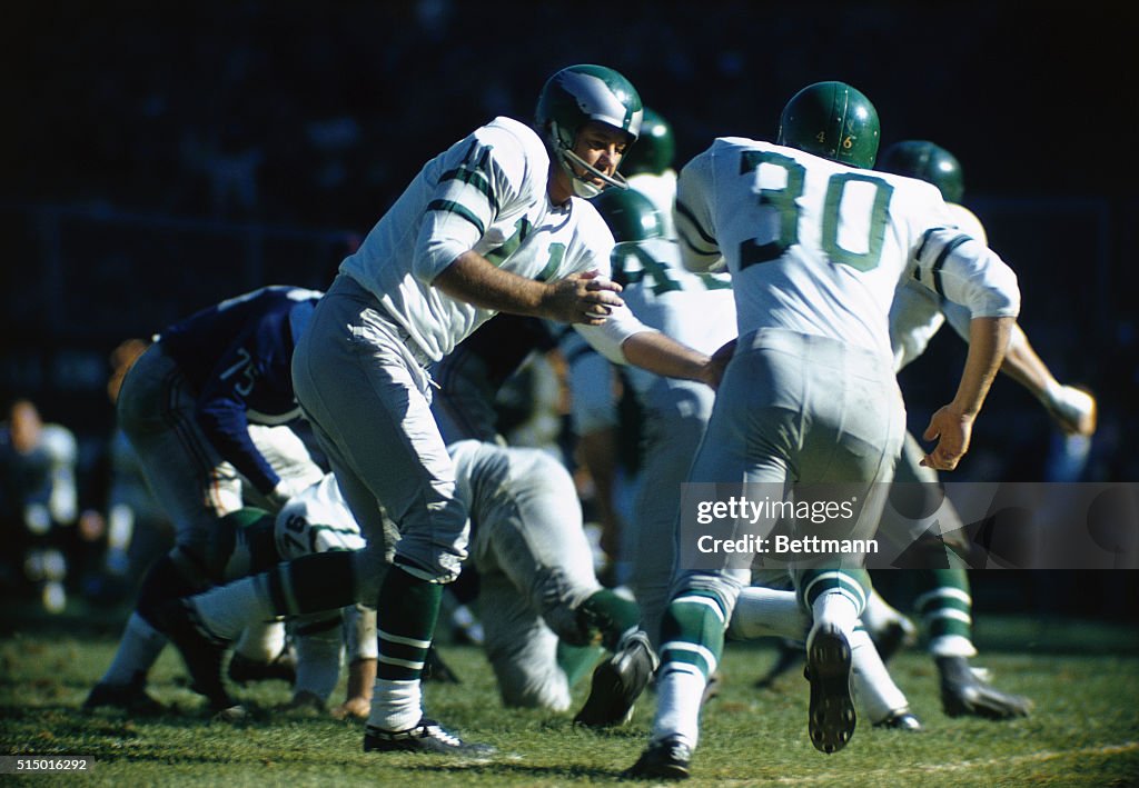 Norm Van Brocklin in Football Action