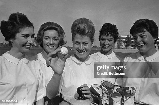 Tutor Mrs. Francoise Pellegrino Autiero poses with her first pupils at the Doral Country Club in Miami, January 15th, as the United Stated opened....