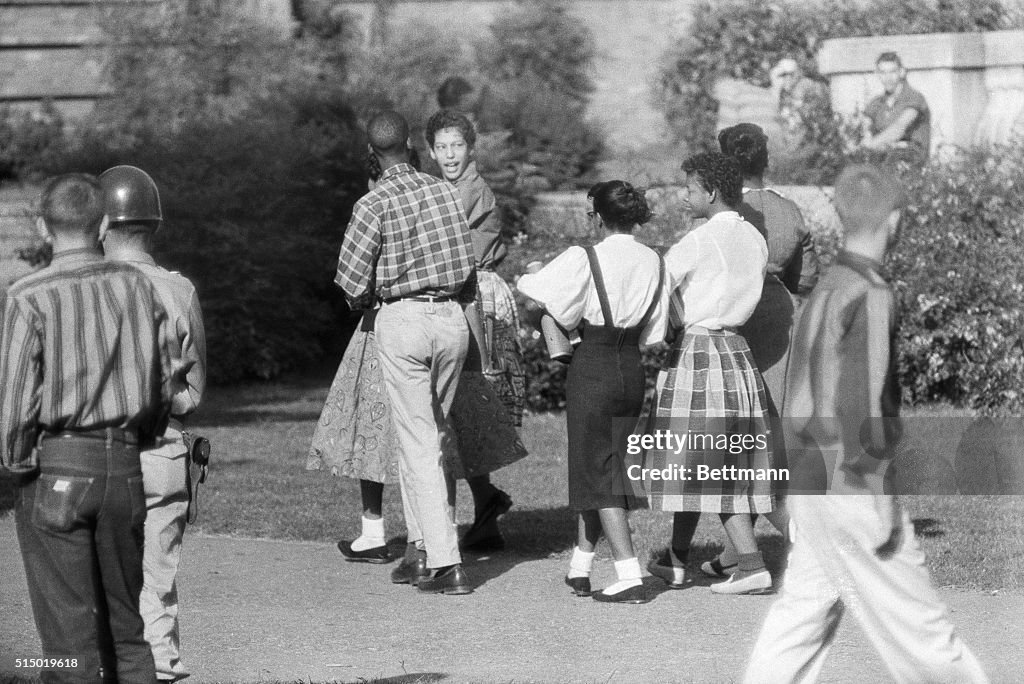 Black Students Walking to Integrated School