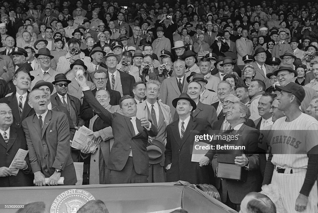 President Kennedy Throwing Opening Ball