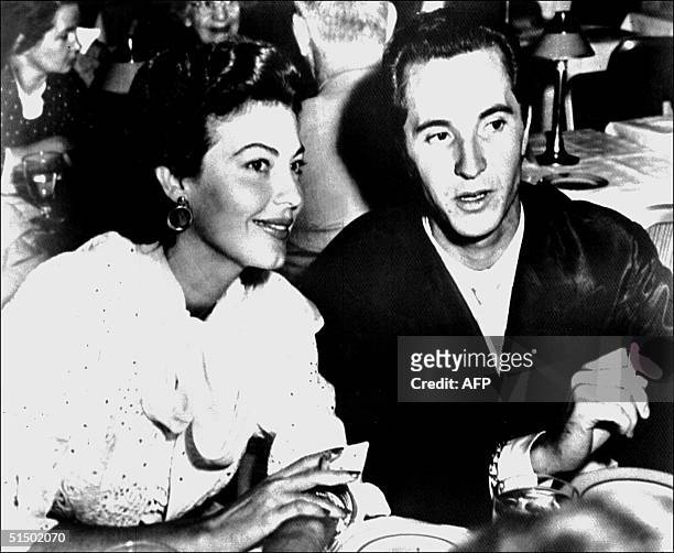 Undated picture showing a bullfighter Luis Miguel Dominguin and US actress Ava Gardner in a Reno's night club.