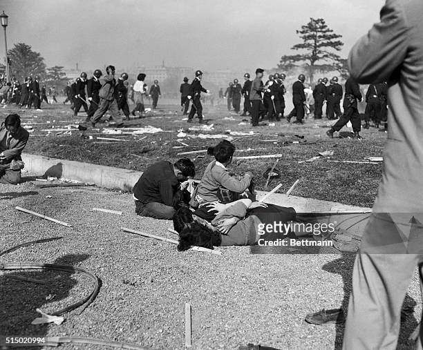 Injured Japanese After May Day Riots 1952
