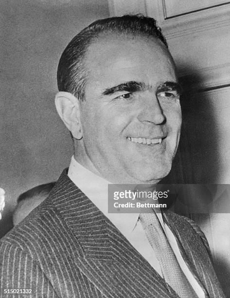 New Greek Premier Constantine Karamanlis who has been appointed Prime Minister of Greece following the death of Field Marshall Papagos. He was...