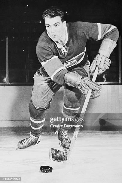 Henri "The Rocket" Richard, right wing for the Montreal Canadiens.