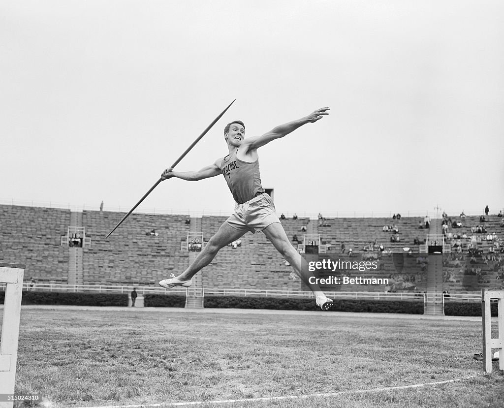 Bill Alley Throwing a Javelin