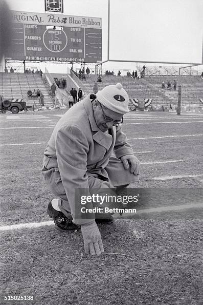 Vince Lombardi Inspecting Turf Vince Lombardi Inspecting Turf