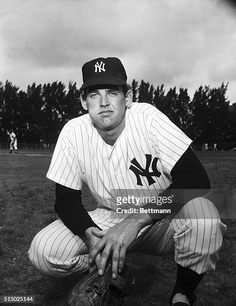 New York: Don Larsen, 27 year old Yankee right hander, wrote his own line of baseball history today by pitching the first perfect game ever pitched...