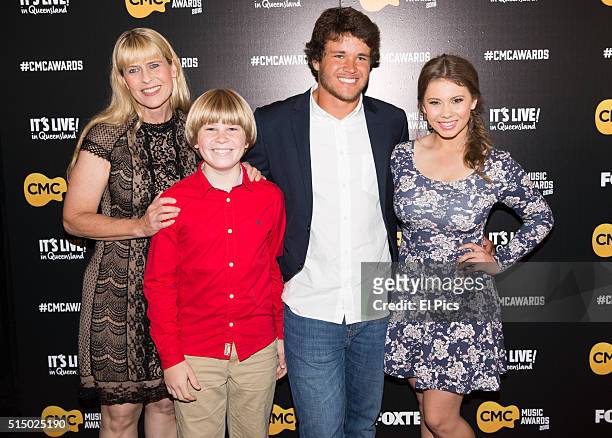 Terri, Robert and Bindi Irwin and Chandler Powell walk the red carpet at Country Music Channel Awards 2016 at the Queensland Performing Arts Centre...
