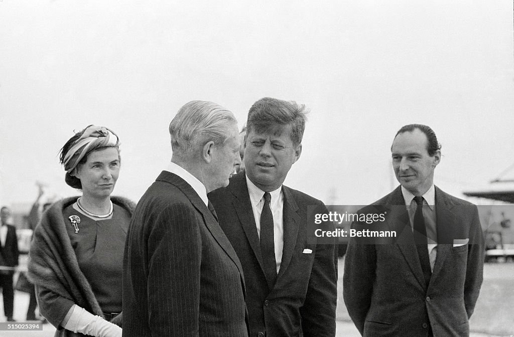 John F. Kennedy and Harold Macmillan Having Conversation