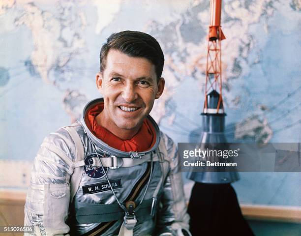 Portrait of Mercury Astronaut Commander W. M. Schirra.