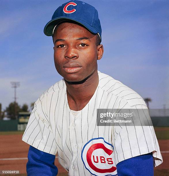Mesa, Arizona: Lou Brock of the Chicago Cubs during spring training.