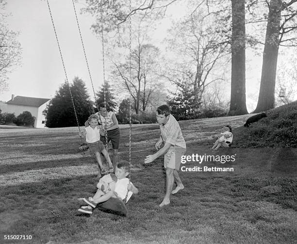 Ethel and Robert. L to R: Children Joe , Robert , in background is Kathleen w/Courtney.