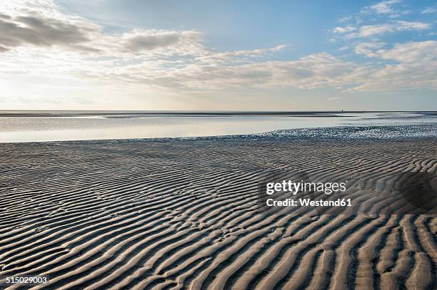 germany,schleswig-holstein, north sea, beach of sankt peter-ording - ebbe stock-fotos und bilder