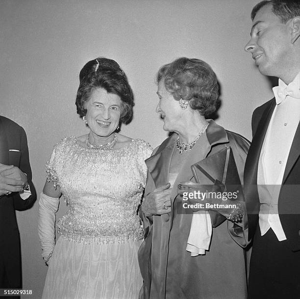 Mrs. Josephine P. Kennedy, , mother of President John F. Kennedy arrives at the Metropolitan Opera's 78th "first night" opening here, accompanied by...