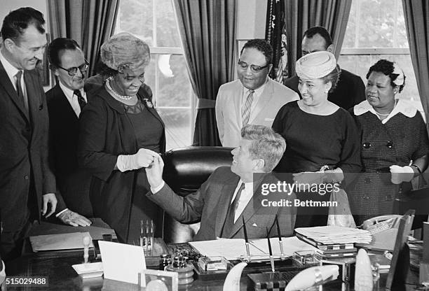 At a White House ceremony here today, President Kennedy signed a bill making the Washington home of Black leader and abolitionist Frederick Douglass...