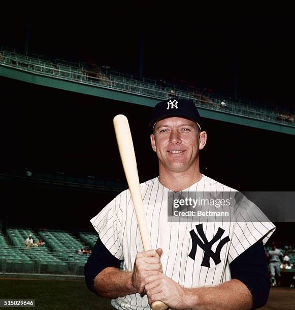 American baseball player Mickey Mantle , of the New York Yankees, at Yankee Stadium, New York, September 1962.