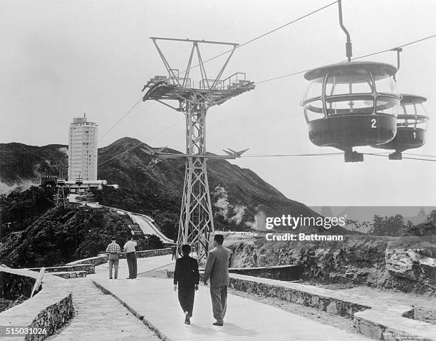 Caracas: View of Caracas. The capital of Venezuela, Caracas, is shown in a 1963 panoramic view. In the center are the twin towers of the Simon...