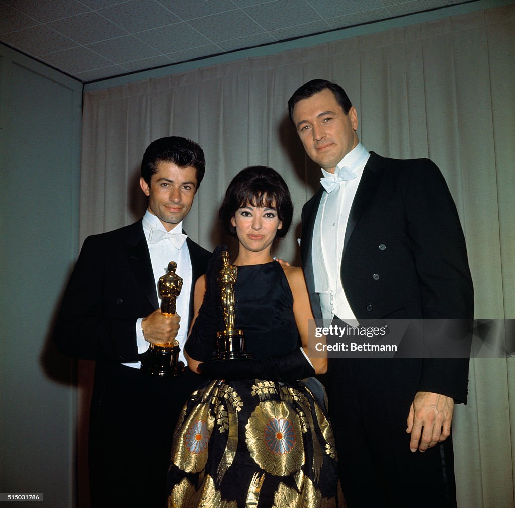 Oscar Winners George Chakiris and Rita Moreno with Rock Hudson