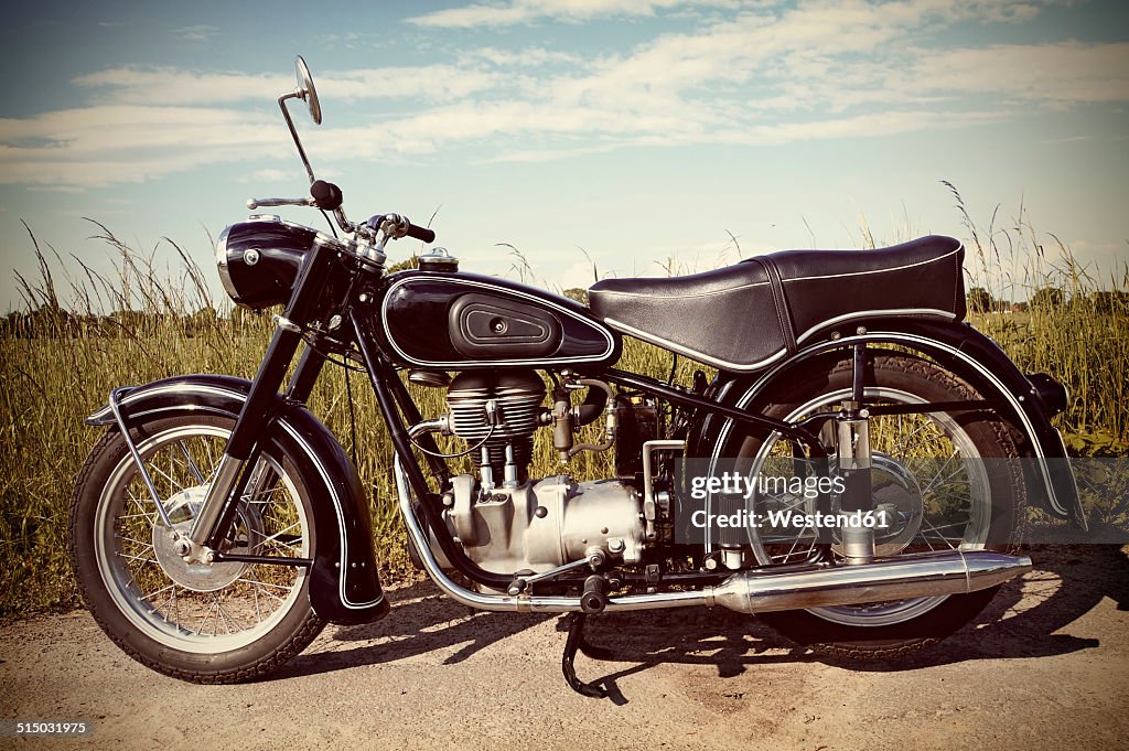 Germany, North Rhine-Westphalia, BMW Oldtimer, Old motorbike