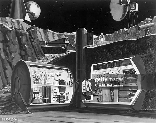 Steps to install living quarters for spacemen on the moon, are as much in progress as the plans for the space ship that will take them there. This...