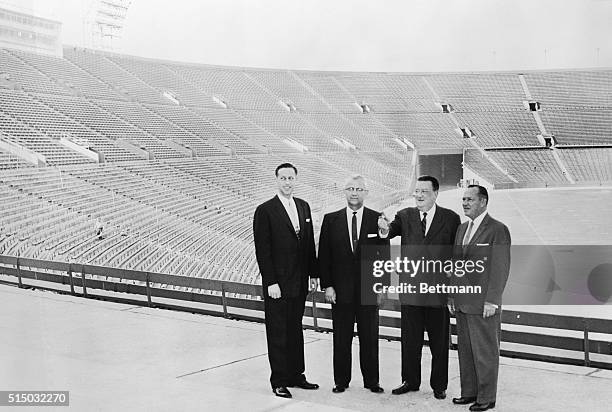 Dodger president Walter O'Malley sought approval this week of a new plan to use the west end of the Coliseum as an interim home for the Dodgers, from...