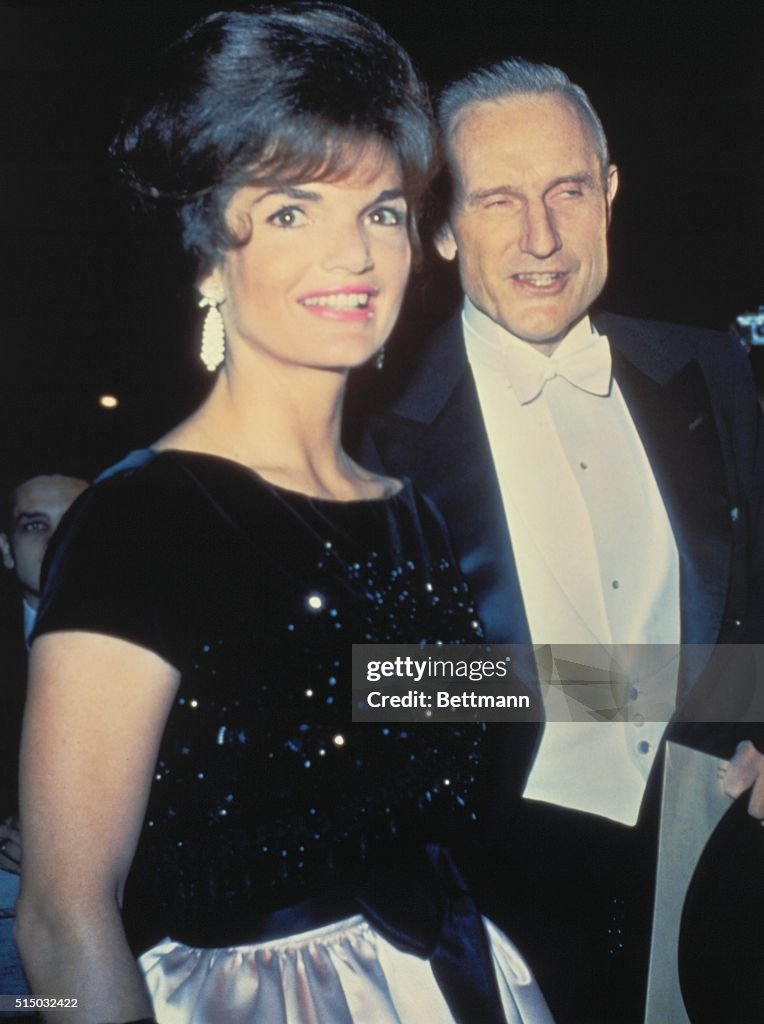 Jacqueline Kennedy and John D. Rockefeller Arriving at Lincoln Center