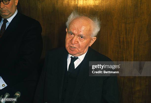 Former Premier David Ben Gurion of Israel arrived here last night to begin a three-week tour of the United States. At a press conference at Kennedy...