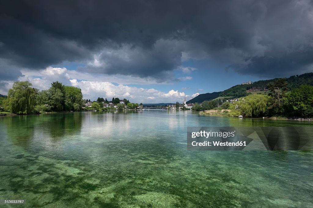 Switzerland, Thurgau, Eschenz, View to Stein am Rhein