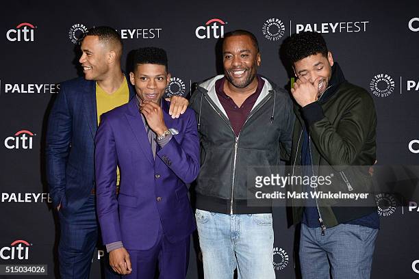 Actors Trai Byers, Bryshere 'Yazz' Gray, co-creator/Executive Producer Lee Daniels, and actor Jussie Smollett arrive at The Paley Center For Media's...