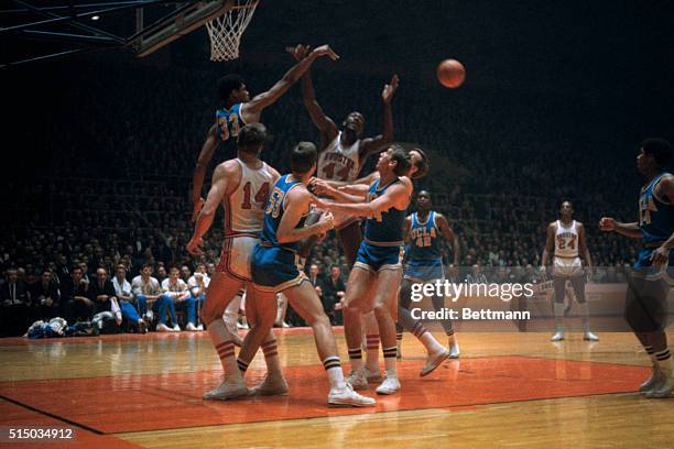 Basketball star Lew Alcindor, , is shown in action against Houston in the NCAA Tournament.