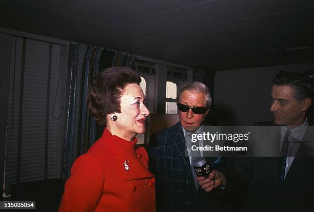 The Duke and Duchess of Windsor aboard the S.S. United States during press conference