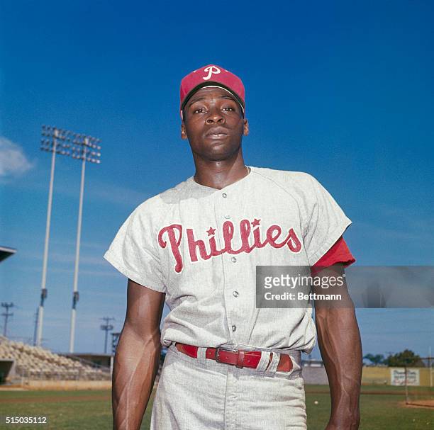 Florida: Richie Allen for the Phillies during spring training. April 1964.