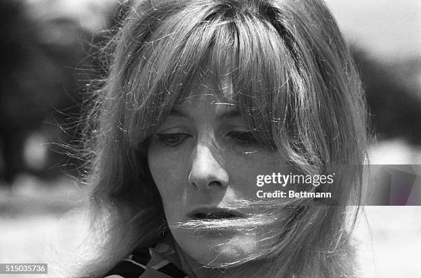 This is a headshot of actress Vanessa Redgrave, with wind-blown hair, at the Cannes Film Festival.