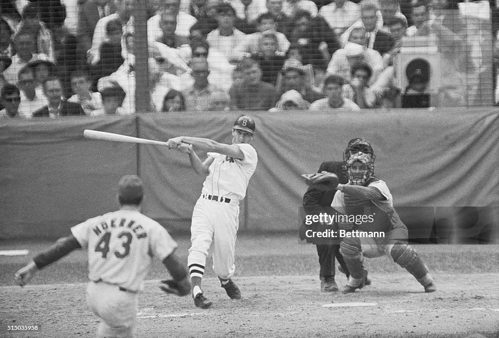 Carl Yastrzemski Hitting Homerun